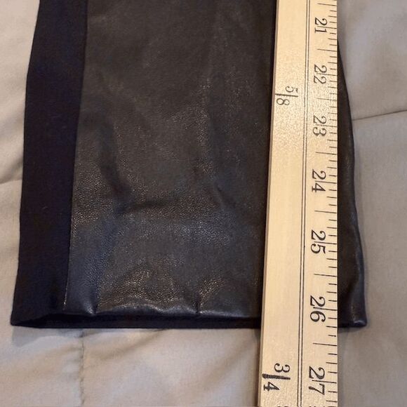 Rag & Bone Lamb Leather Front / Stretch Back Moto Pants Black Back Zip Size 2 - Picture 12 of 14